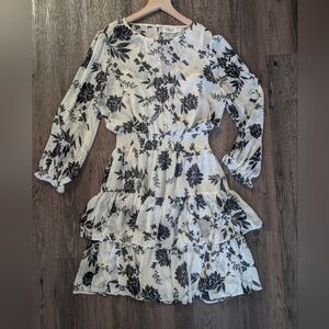 Eliza J Nordstrom's Floral Black and White Dress